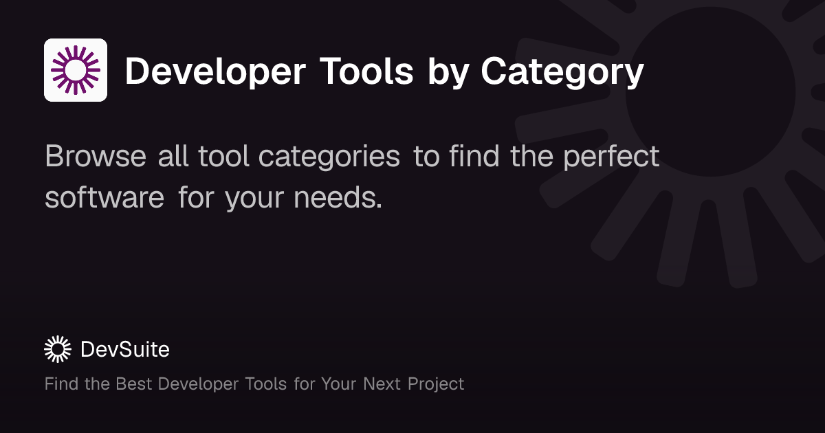 Developer Tools by Category – DevSuite