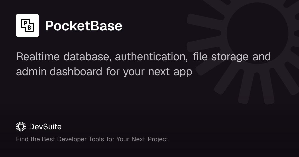 PocketBase: Open Source backend in 1 file – DevSuite