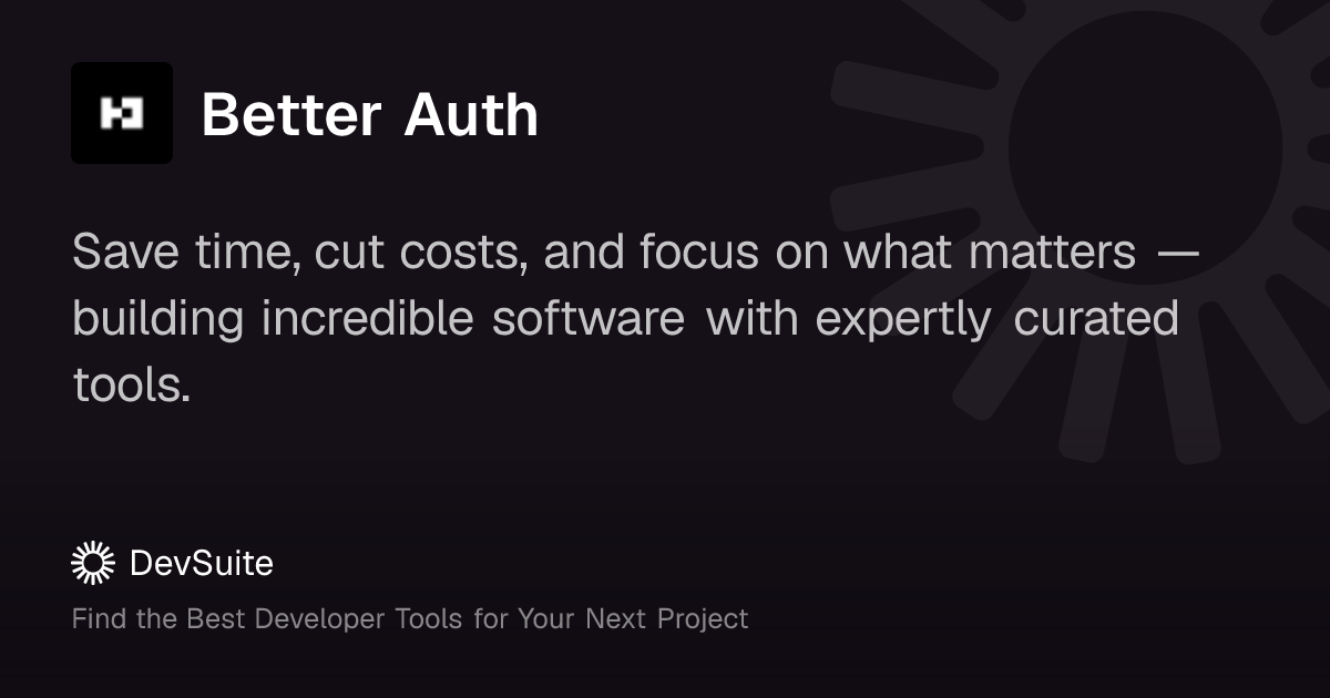 Better Auth: Comprehensive TypeScript authentication framework – DevSuite