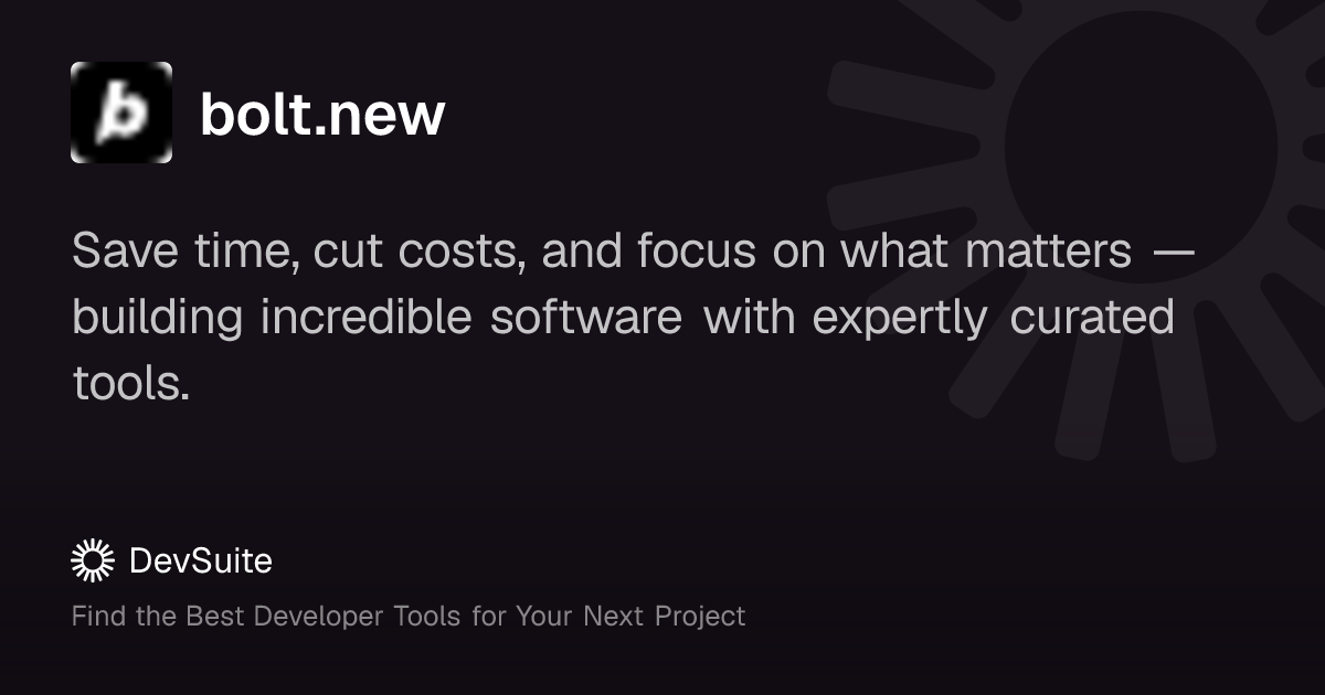 bolt.new: Instant web app development with AI assistance – DevSuite