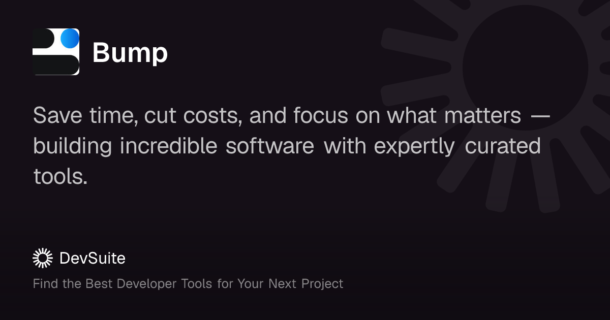 Bump: Streamlined API documentation for seamless collaboration – DevSuite