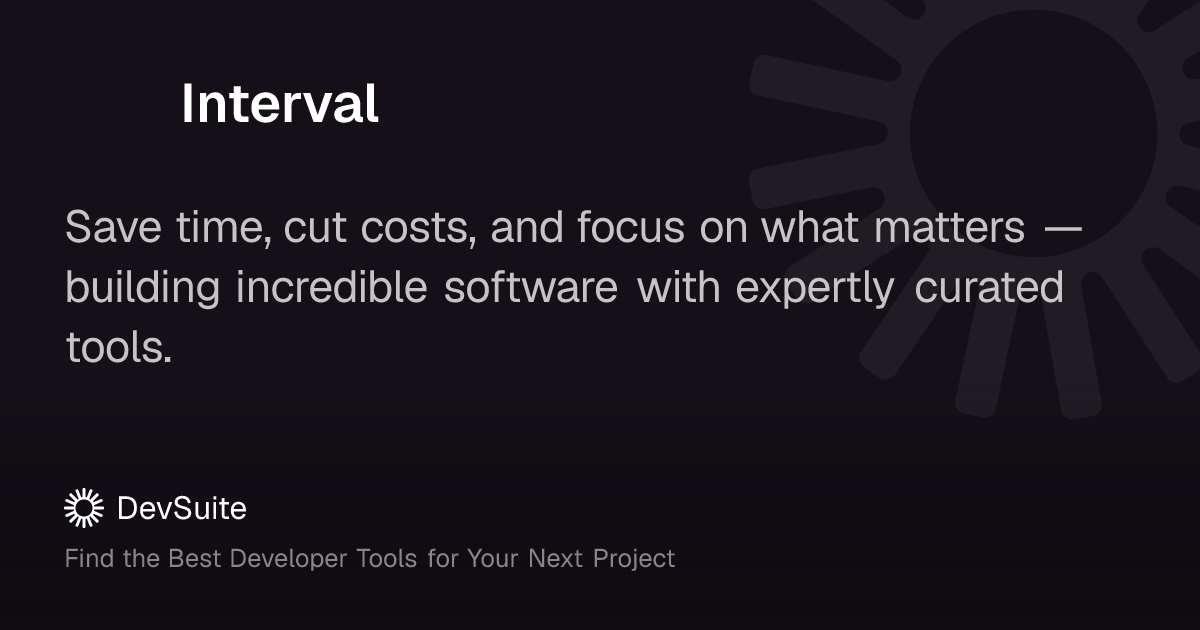 Interval: Build internal tools with just backend code – DevSuite