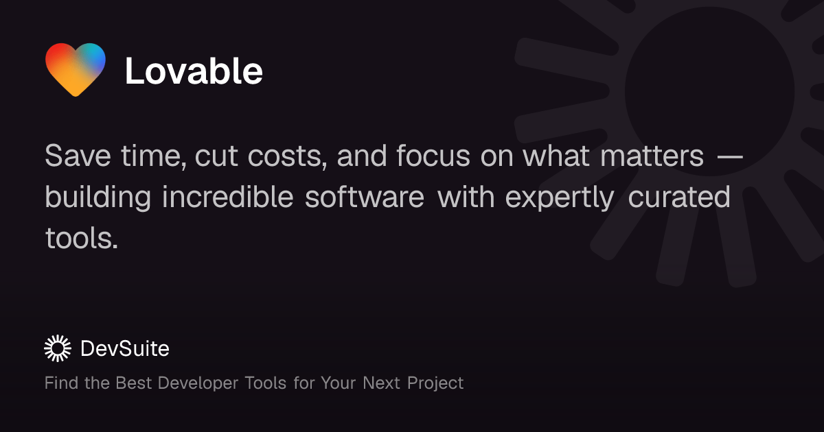 Lovable: Build software products using only a chat interface – DevSuite