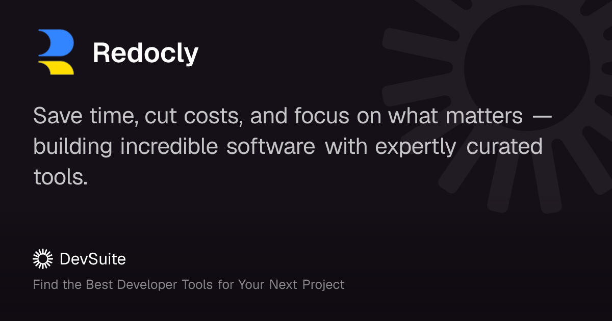 Redocly: OpenAPI-powered API documentation and collaboration – DevSuite
